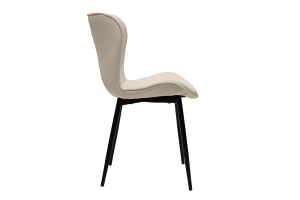 Chaises design en tissu velours côtelé beige et métal noir (lot de 2) ADDICT