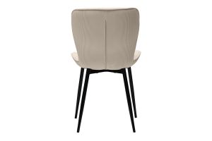 Chaises design en tissu velours côtelé beige et métal noir (lot de 2) ADDICT