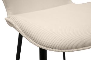 Chaises design en tissu velours côtelé beige et métal noir (lot de 2) ADDICT