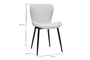 Chaises design en tissu velours côtelé beige et métal noir (lot de 2) ADDICT