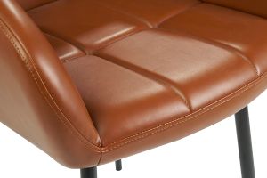 Chaises matelassées marron et métal noir (lot de 2) MONTERO