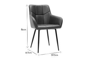 Chaises matelassées marron et métal noir (lot de 2) MONTERO
