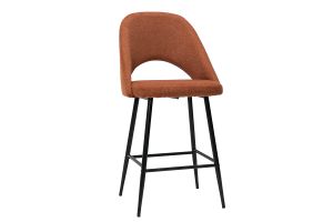 Tabourets de bar en tissu effet velours texturé terre brûlée H65 cm (lot de 2) COSETTE