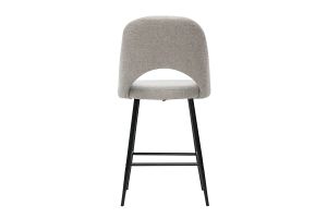 Tabourets de bar en tissu effet velours texturé gris H65 cm (lot de 2) COSETTE