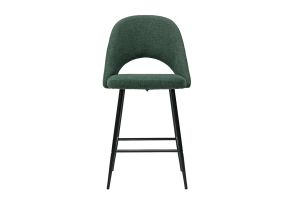 Tabourets de bar en tissu effet velours texturé vert H65 cm (lot de 2) COSETTE