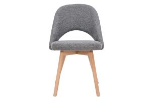 Chaises scandinaves en tissu effet velours texturé gris et bois clair (lot de 2) COSETTE