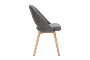 Chaises scandinaves en tissu effet velours texturé gris et bois clair (lot de 2) COSETTE