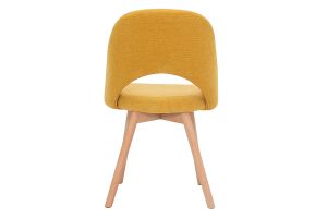 Chaises scandinaves en tissu effet velours texturé jaune moutarde et bois clair (lot de 2) COSETTE
