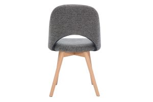Chaises scandinaves en tissu effet velours texturé gris et bois clair (lot de 2) COSETTE