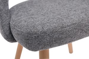 Chaises scandinaves en tissu effet velours texturé gris et bois clair (lot de 2) COSETTE