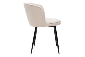 Chaises design en tissu effet velours beige et métal noir (lot de 2) SERIF