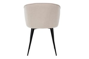 Chaises design en tissu effet velours beige et métal noir (lot de 2) SERIF