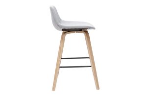 Tabourets de bar scandinaves gris clair et bois H65 cm (lot de 2) NONIE