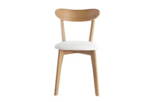 Chaises vintage en bois clair chêne et blanc (lot de 2) DOVE