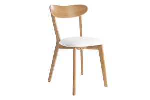 Chaises vintage en bois clair chêne et blanc (lot de 2) DOVE