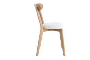 Chaises vintage en bois clair chêne et blanc (lot de 2) DOVE
