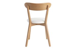 Chaises vintage en bois clair chêne et blanc (lot de 2) DOVE