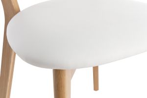 Chaises vintage en bois clair chêne et blanc (lot de 2) DOVE