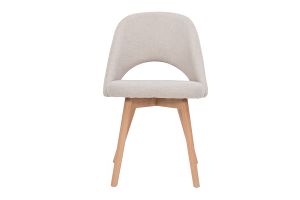 Chaises scandinaves en tissu effet velours texturé beige et bois clair (lot de 2) COSETTE
