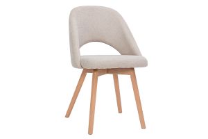 Chaises scandinaves en tissu effet velours texturé beige et bois clair (lot de 2) COSETTE