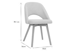Chaises scandinaves en tissu effet velours texturé beige et bois clair (lot de 2) COSETTE