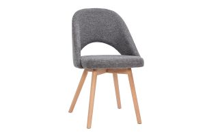 Chaises scandinaves en tissu effet velours texturé gris et bois clair (lot de 2) COSETTE