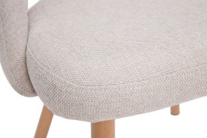 Chaises scandinaves en tissu effet velours texturé beige et bois clair (lot de 2) COSETTE