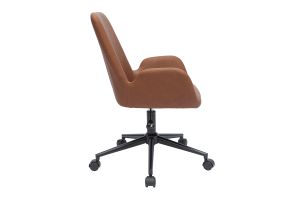 Chaise de bureau à roulettes marron et métal noir ALBAN