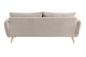 Canapé scandinave 3 places en tissu beige et bois clair CREEP
