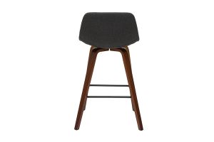 Tabourets de bar design gris foncé et noyer H65 cm (lot de 2) NONIE