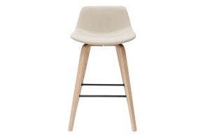 Tabourets de bar scandinaves beige et bois clair H65 cm (lot de 2) NONIE