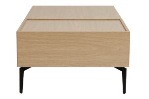 Table basse relevable rectangulaire bois clair finition chêne et métal noir L103 cm SEDA