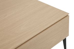 Table basse relevable rectangulaire bois clair finition chêne et métal noir L103 cm SEDA