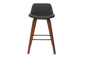 Tabourets de bar design noir et noyer H65 cm (lot de 2) NONIE