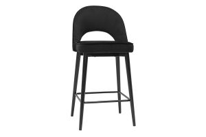 Taburete de cocina de diseño de terciopelo negro y metal 69 cm BELLEROSE