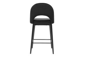 Taburete de cocina de diseño de terciopelo negro y metal 69 cm BELLEROSE