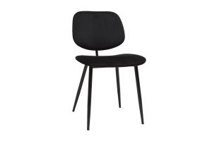 Chaises noires en tissu velours et métal (lot de 2) TOBIAS