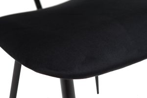 Chaises noires en tissu velours et métal (lot de 2) TOBIAS