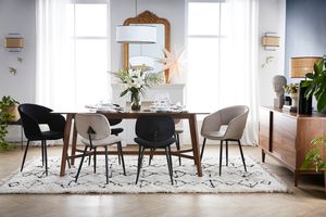 Chaises noires en tissu velours et métal (lot de 2) TOBIAS