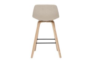 Tabourets de bar scandinaves beige et bois clair H65 cm (lot de 2) NONIE
