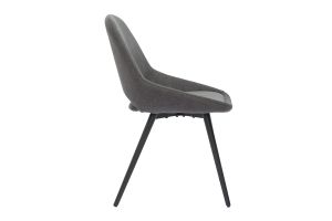 Chaises design en tissu effet velours gris et métal noir (lot de 2) BODEGA