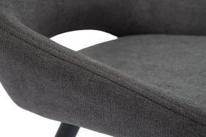 Chaises design en tissu effet velours gris et métal noir (lot de 2) BODEGA