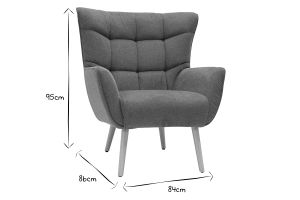 Fauteuil scandinave en tissu effet velours texturé terre brûlée et bois clair AVERY