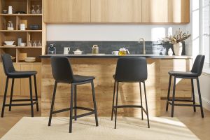 Tabourets de bar design noirs H66 cm (lot de 2) ARSENE