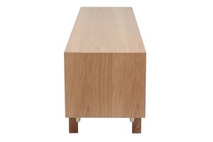 Meuble TV scandinave bois clair chêne 2 portes 2 tiroirs L180cm SID