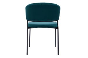 Chaises en tissu velours gaufré bleu canard et métal noir (lot de 2) FELIZ