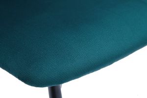 Chaises en tissu velours gaufré bleu canard et métal noir (lot de 2) FELIZ