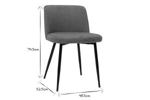 Chaises en tissu effet velours texturé terre brûlée et métal noir (lot de 2) MONTI