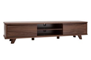 Meuble TV vintage bois foncé noyer 2 portes L180 cm FIFTIES
