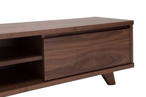 Meuble TV vintage bois foncé noyer 2 portes L180 cm FIFTIES